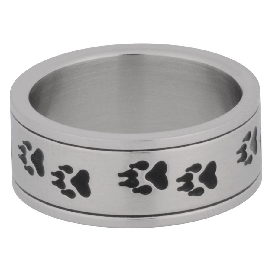 Edelstahlring Footprints Edelstahlring Footprints