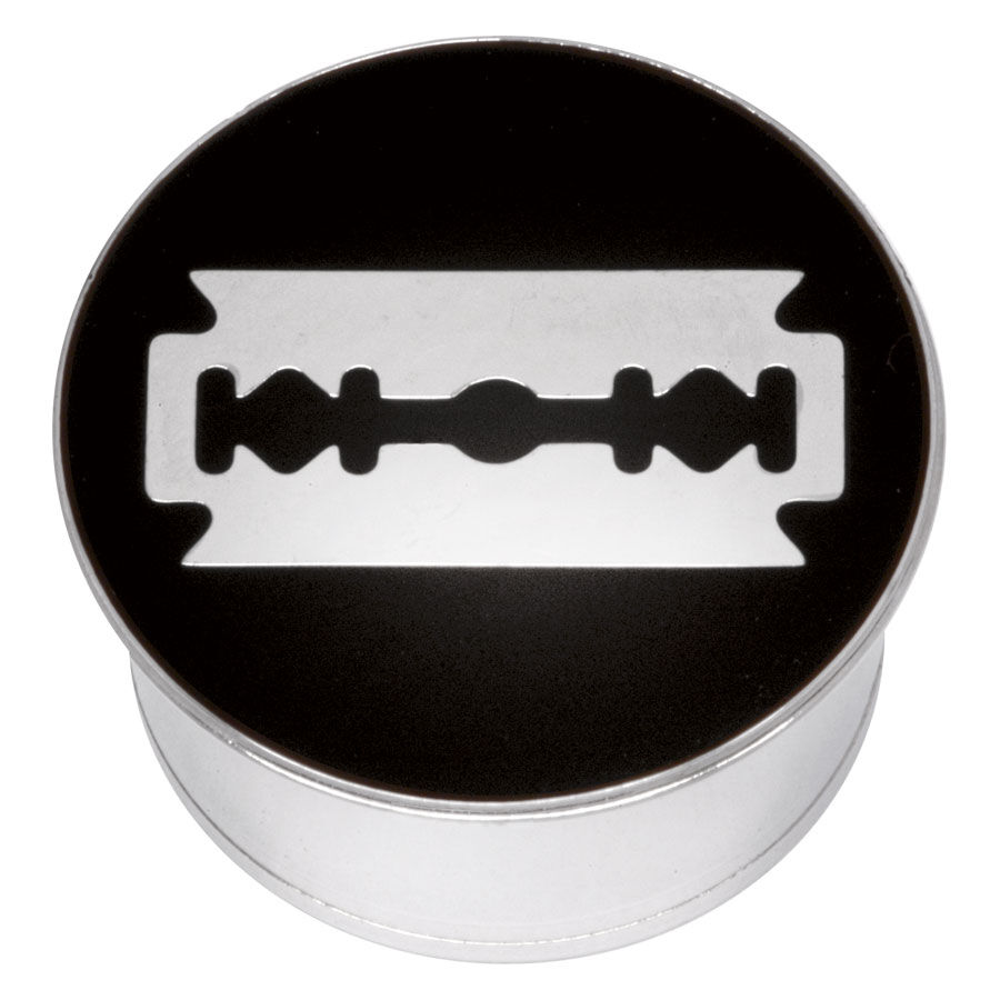 Steel Basicline® Single Flared Impression Plug "Razor Blade on Black"