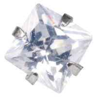 Steel Basicline® Internally Threaded Jewelled Labret Square Stone Steel Basicline® Internally Threaded Jewelled Labret Square Stone