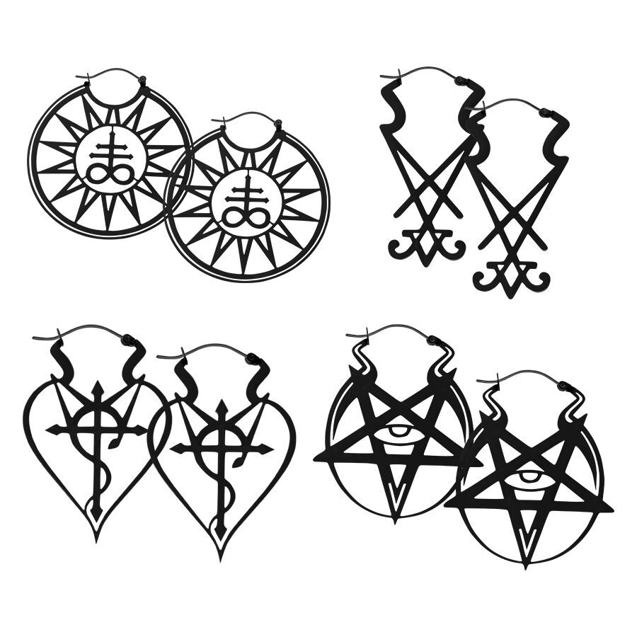 Wicca Hoops Set Silver