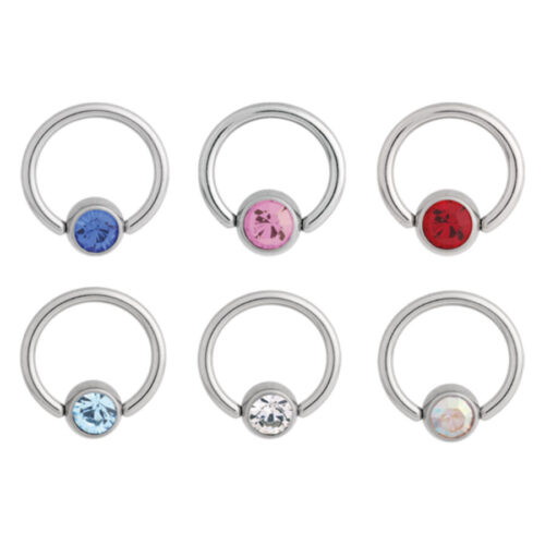 Flat Back Jewelled Clip in Ring