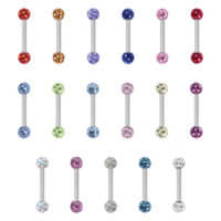 Sealead Multi Jewelled Piercing Stab Verschiedene farbige Piercing Stäbe mit Kristallen auf weißem Hintergrund