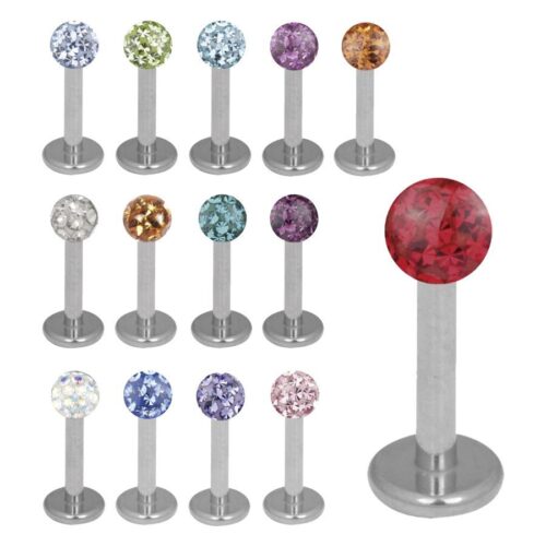 Silver Titan Multi Jewelled Labret