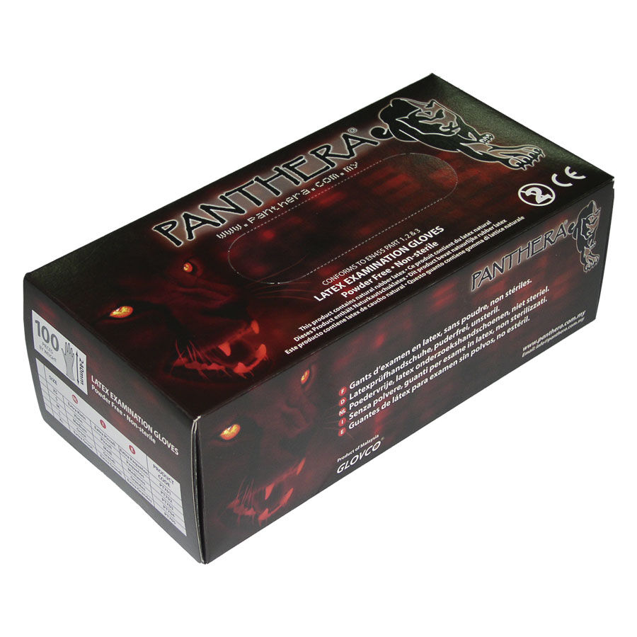 Panthera Latex Gloves - puderfreie schwarze Handschuhe. Panthera Latex Gloves - puderfreie schwarze Handschuhe.