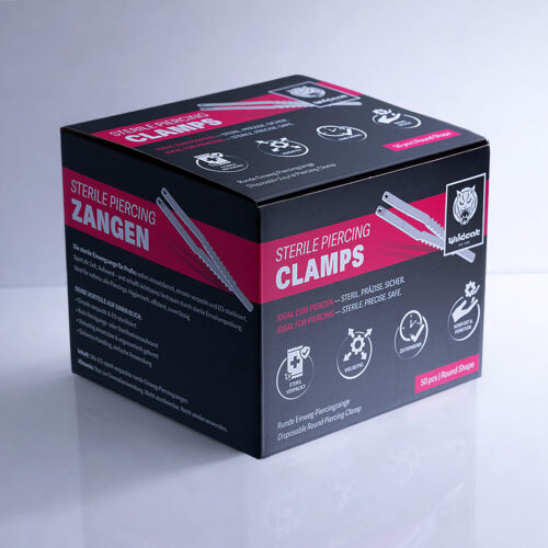 Sterile Round Piercing Clamps – Individually Packed (Box of 50)