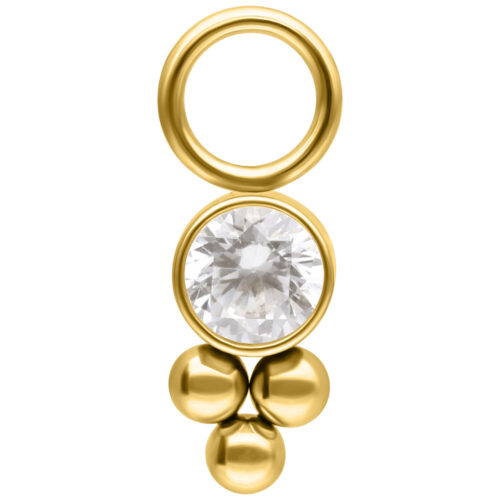 Crystal Cluster Pendant - Golden Metal