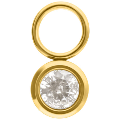 Round Crystal Pendant - Golden Metal