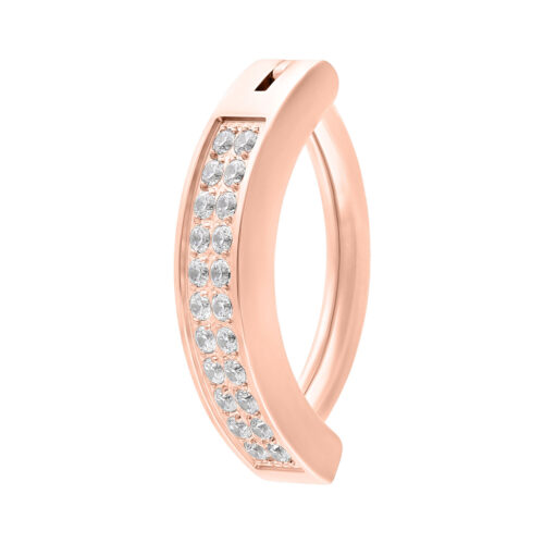 Double Crystal Arch Belly Clicker - Rosegold