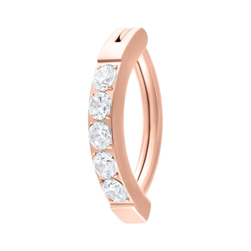 Clicker ombelico cristalli titanio - Rosegold