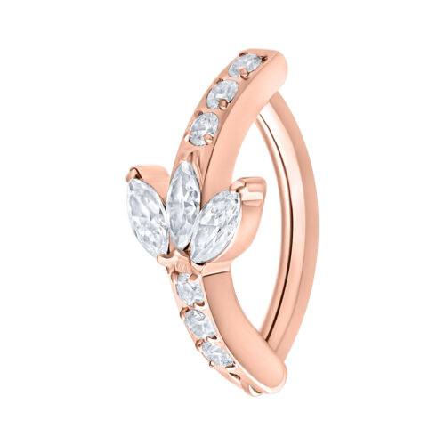 Clicker Ombelico Lotus Cristalli - Rosegold