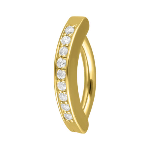 14K Moissanit Crystal Jewelled Belly Arch Clicker