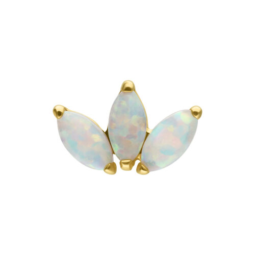 14K Perfect Fit Lotus Synthetic Opal Attachment