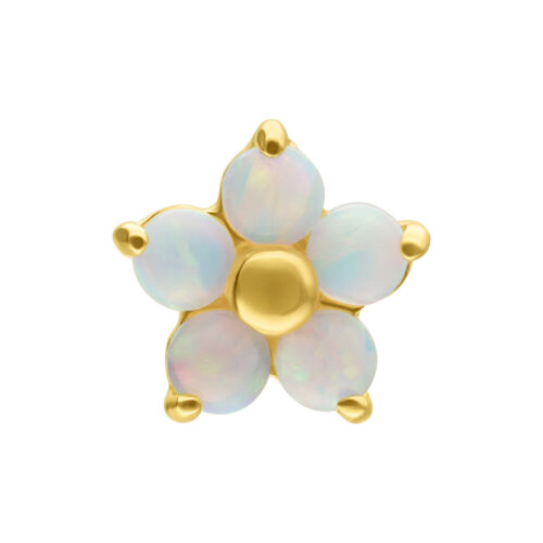 14K Perfect Fit Flower Synthetic Opal Attachment
