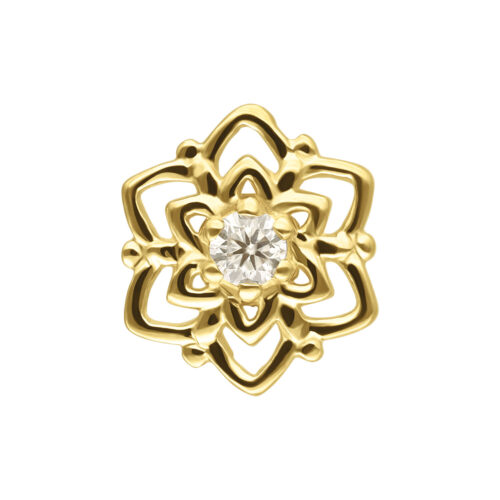 14K Perfect Fit Moissanit Flower Attachment