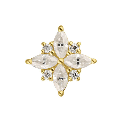 14K Perfect Fit Moissanit Crytsal Blossom Attachment