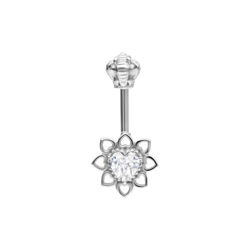 Vertical Helix Crystal Flower Barbell