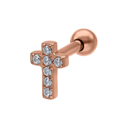 Crystal Cross Earbarbell - Rosegold