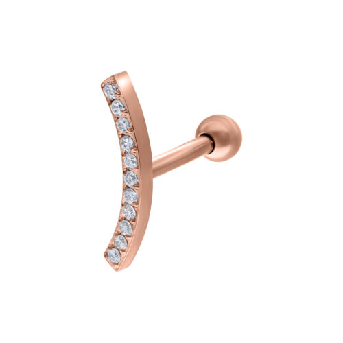 Earbarbell Crystal Bow in titanio - Rosegold
