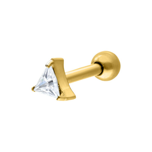Crystal Triangle Earbarbell - Golden Metal