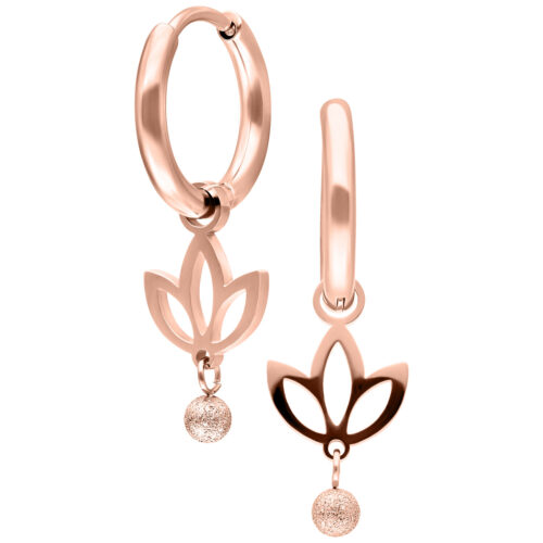 Mini Lotus Hoops Pair - Rosegold