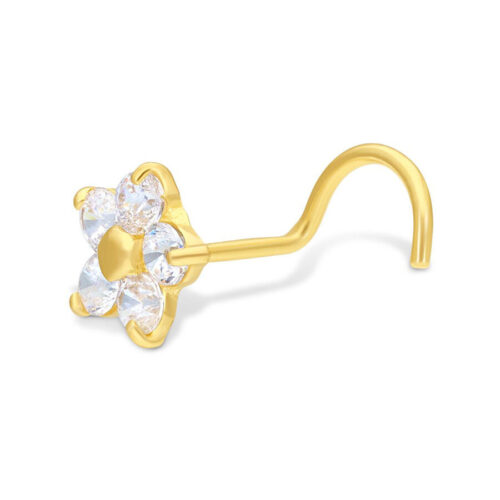 18k Crystal Flower Nosestud
