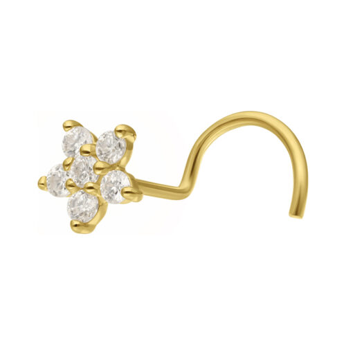 18K Moissanit Flower Nosestud