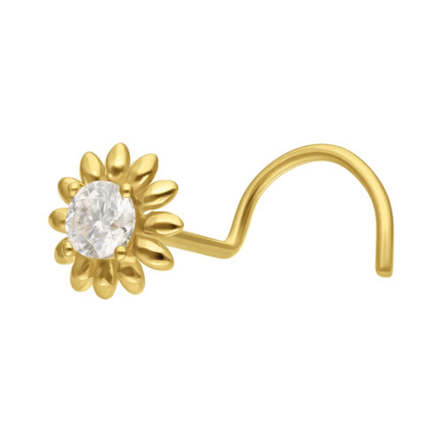 14K Moissanit Sunflower Nosestud