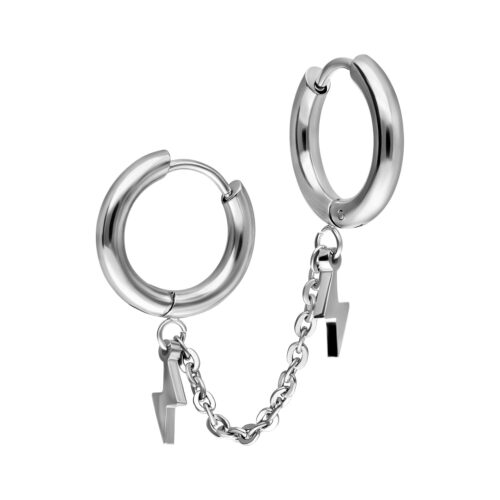 Double Huggie Connected Flash Hoops
