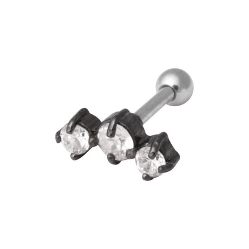 3 Crystals on Silver