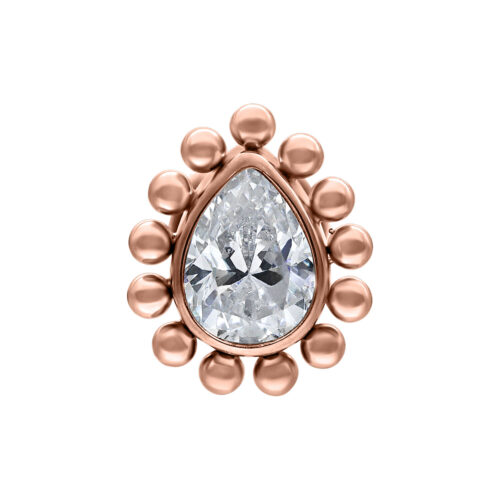 Push Fit Crystal Teardrop Attachment - Rosegold