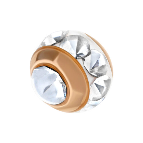 Sfera per filetto esterno con cristalli - Rosegold