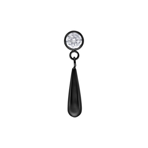 Push Fit Crystal Drop Attachment - Black Metal