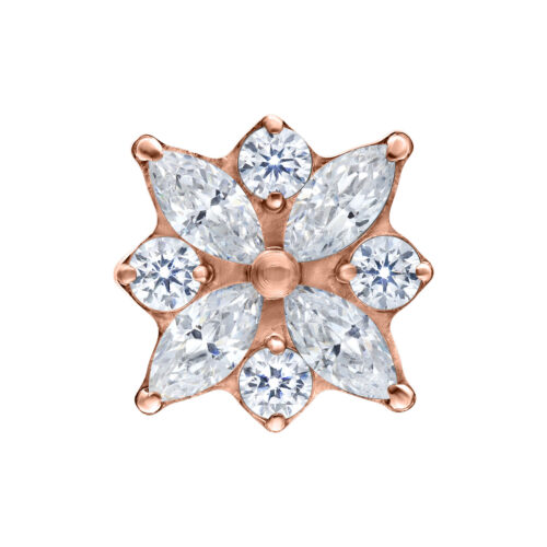 Push Fit Crystal Blossom Attachment - Rosegold