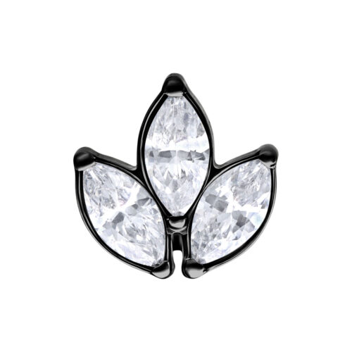 Push Fit Oval Flower Attachment - Black Metal
