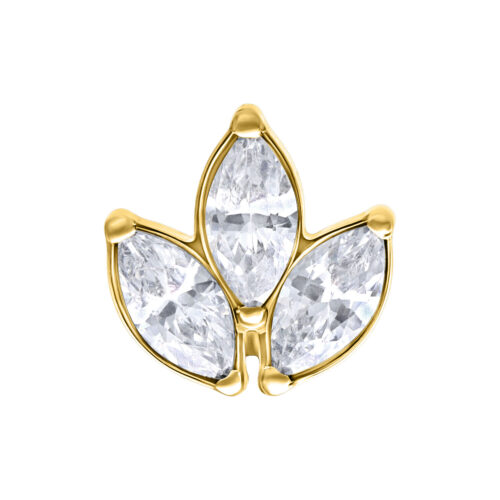 Push Fit Oval Flower Attachment - Golden Metal