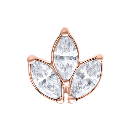 Push Fit Oval Flower Attachment - Rosegold