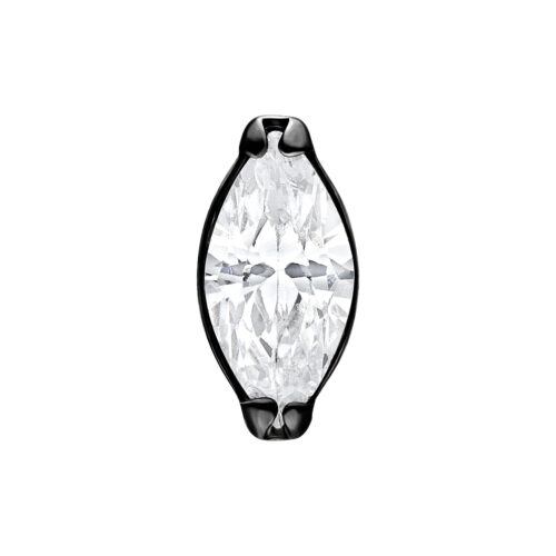Push Fit Oval Crystal Attachment - Black Metal