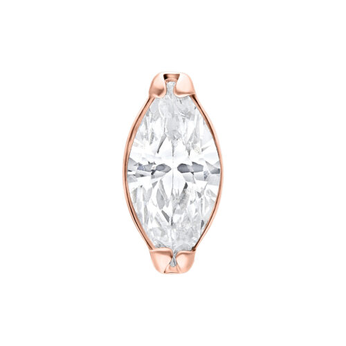 Push Fit Oval Crystal Attachment - Rosegold