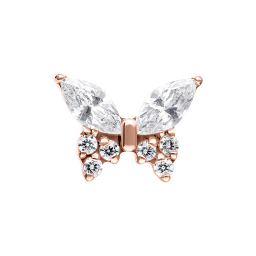 Terminale Push-Fit Butterfly Cristalli - Rosegold