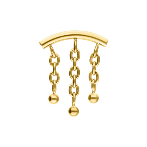 Chain with Bubble Hidden Helix Push Fit Attachment - Golden Metal