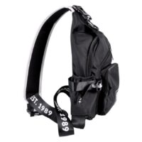 Schwarze Wildcat Tattoo Artist Tasche mit verstellbarem Schulterriemen und Reißverschlusstaschen