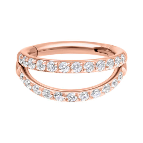 Double Row Crystal Clicker - Rosegold