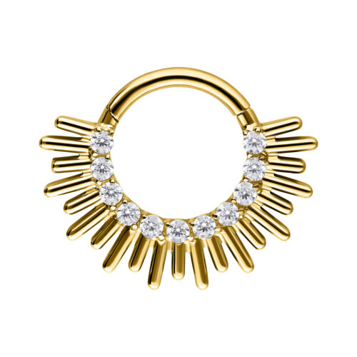 Sun Beams Septum Clicker - Golden Metal