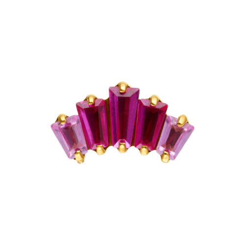 Push Fit Maharani Ruby Baguette Attachment - Golden Metal