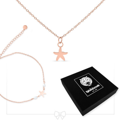 Starfish Anklet with Necklace Set - Rosegold