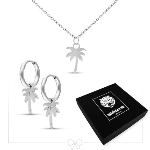 Palm Necklace with Hoops Set