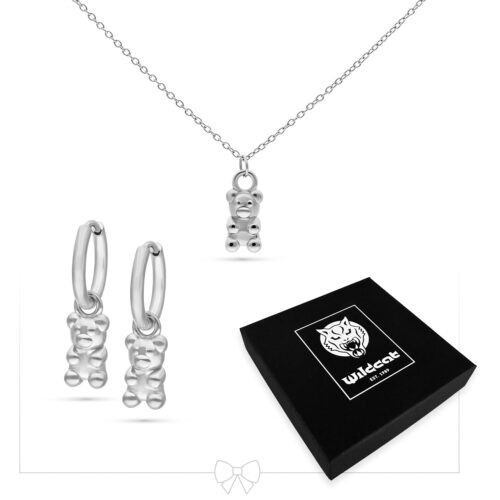 Little Gummi Bear Necklace with Hoops Set