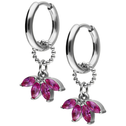 Crystal Fan Hoops Pair