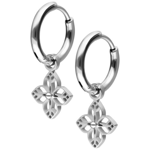 Little Floral Ornament Hoops Pair