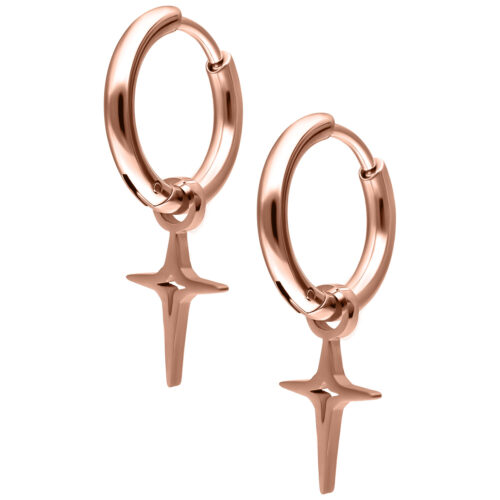 Mini Polar Star Hoops Pair - Rosegold